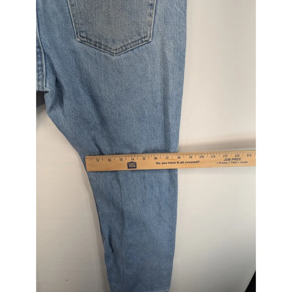 Wrangler Premium Quality Mens 33x30 Light Wash Straight Leg Cotton Jeans Blue